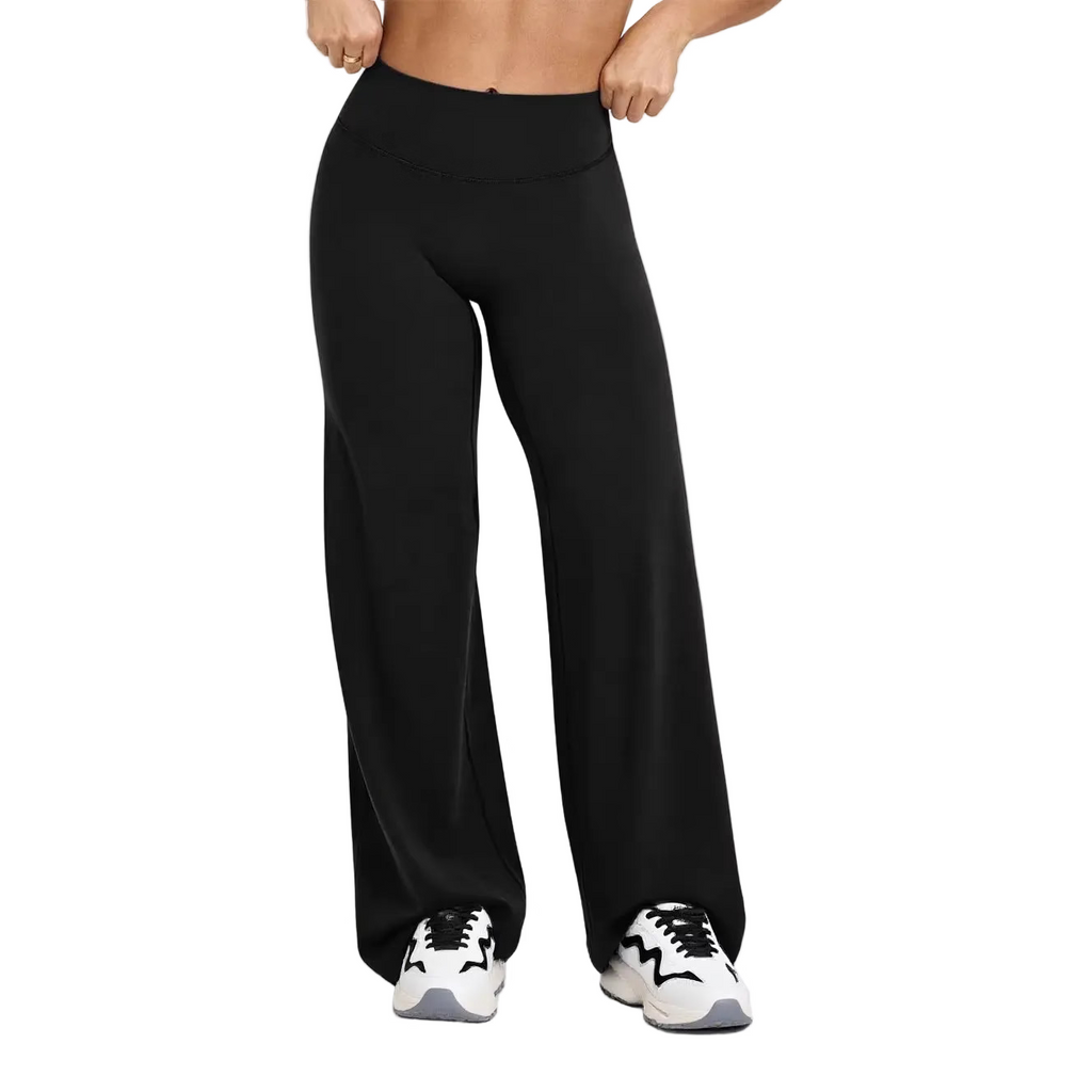 Women's Mid-Size High-Waisted Stretch Wide-Leg Pants
