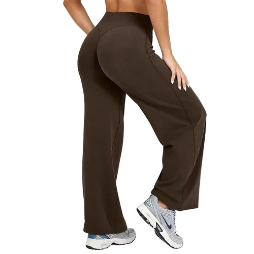 Women's Mid-Size High-Waisted Stretch Wide-Leg Pants