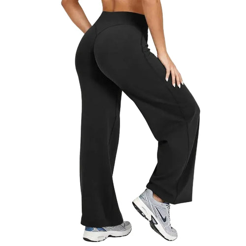 Women's Mid-Size High-Waisted Stretch Wide-Leg Pants
