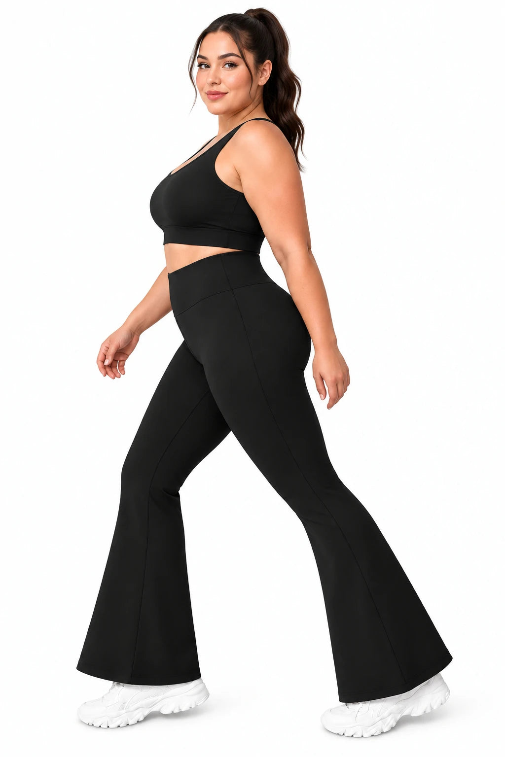 Women's Plus Size High-Waisted Flare Leggings