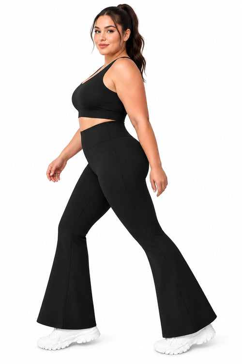 Women's Plus Size High-Waisted Flare Leggings