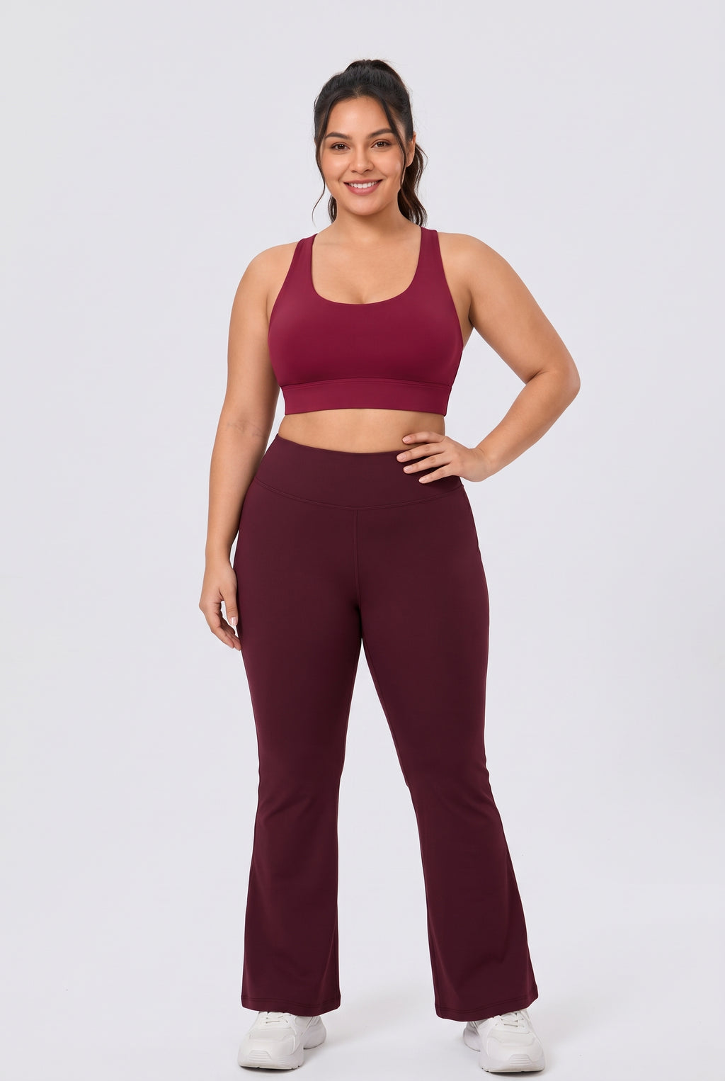 Women's Midsize Wireless Sports Bra & Flare Leggings Set