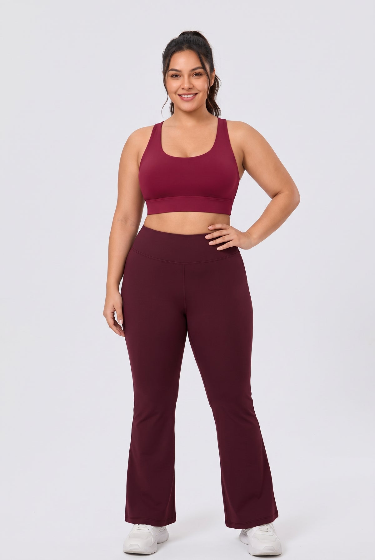 Women's Midsize Wireless Sports Bra & Flare Leggings Set