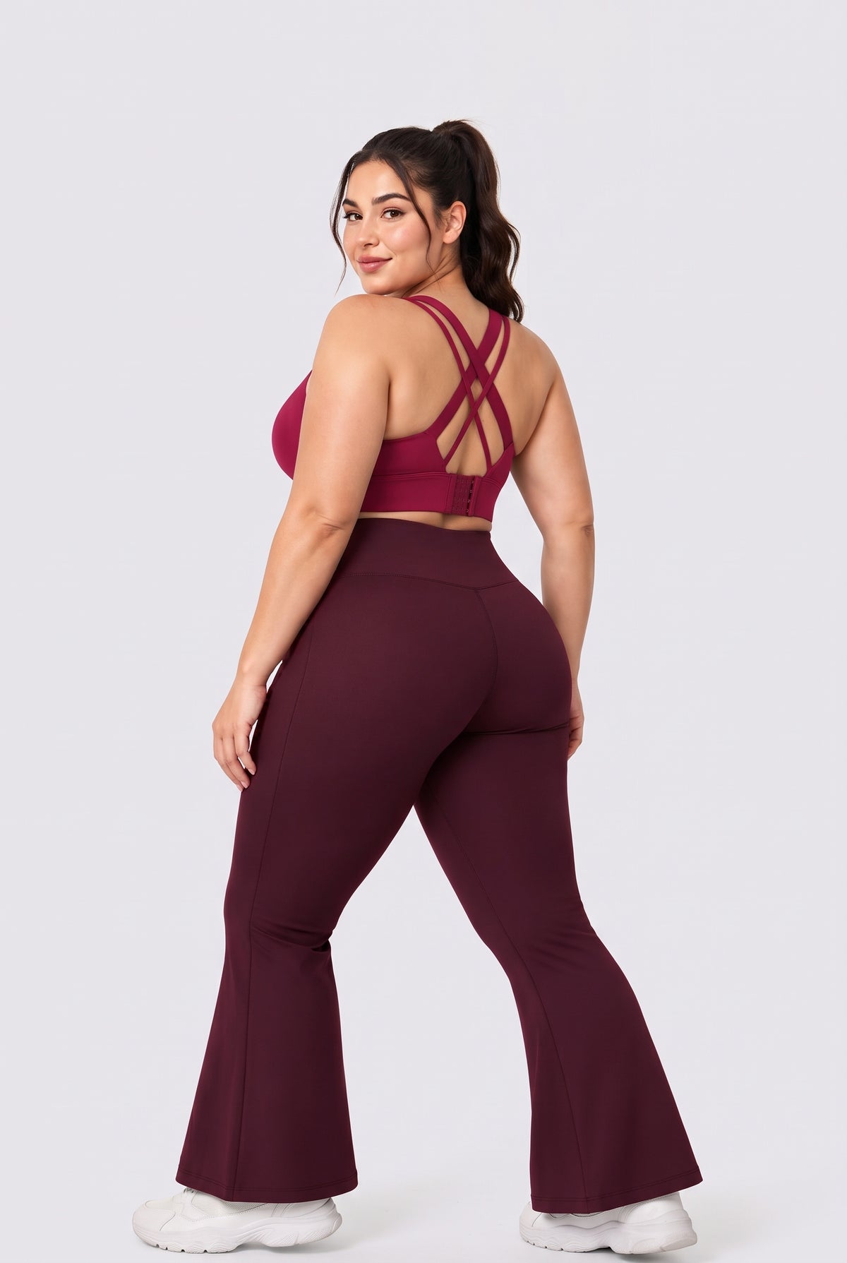 Women's Midsize Wireless Sports Bra & Flare Leggings Set