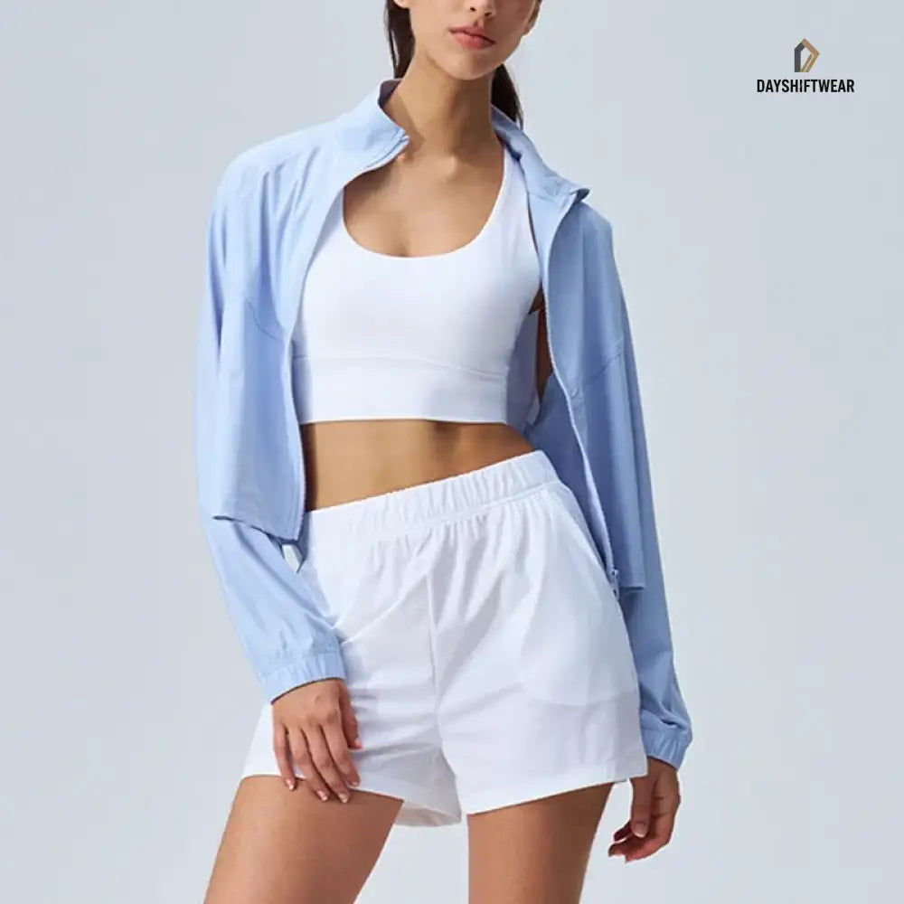 Women's Cropped Zip Jacket - UPF 50+ Sun Protection