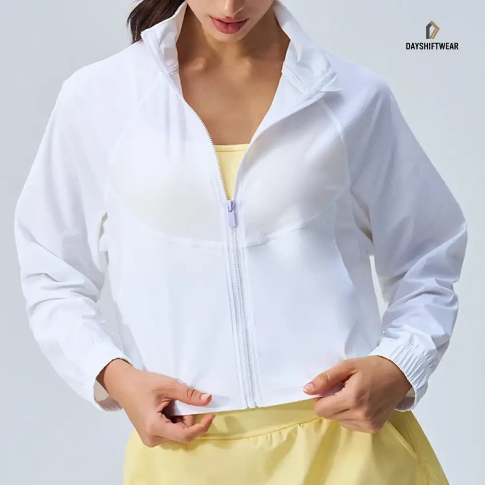 Women's Cropped Zip Jacket - UPF 50+ Sun Protection