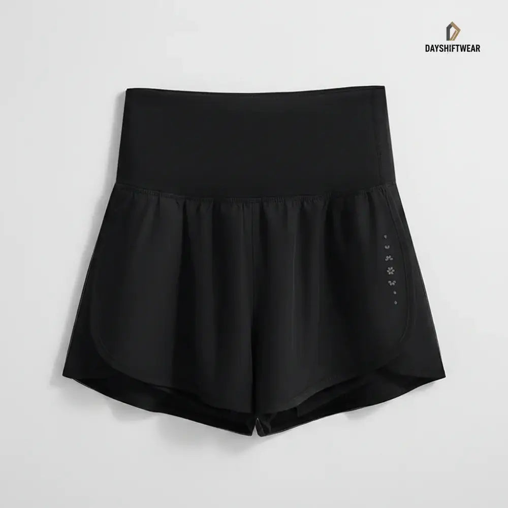 Women’s High-Waist Cycling & Yoga Shorts with Inner Lining - Black / S(2-4) - Shorts