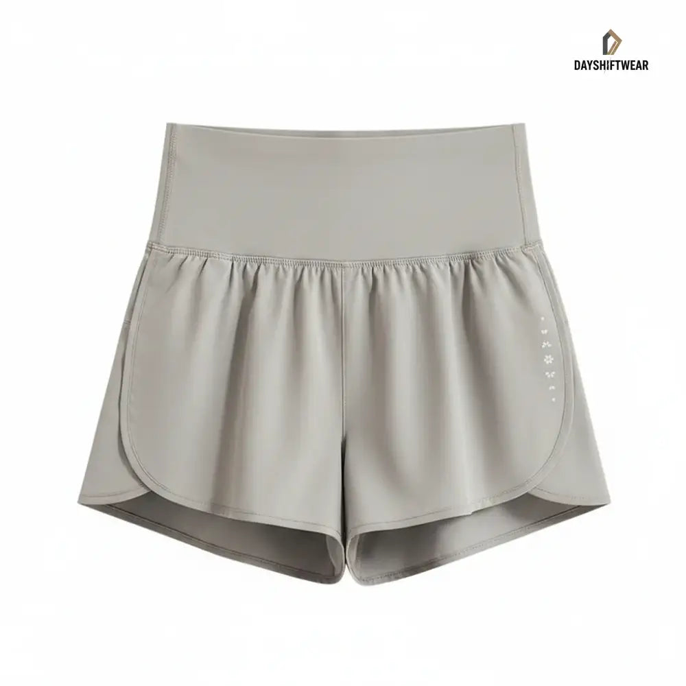 Women’s High-Waist Cycling & Yoga Shorts with Inner Lining - Light Brown / S(2-4) - Shorts