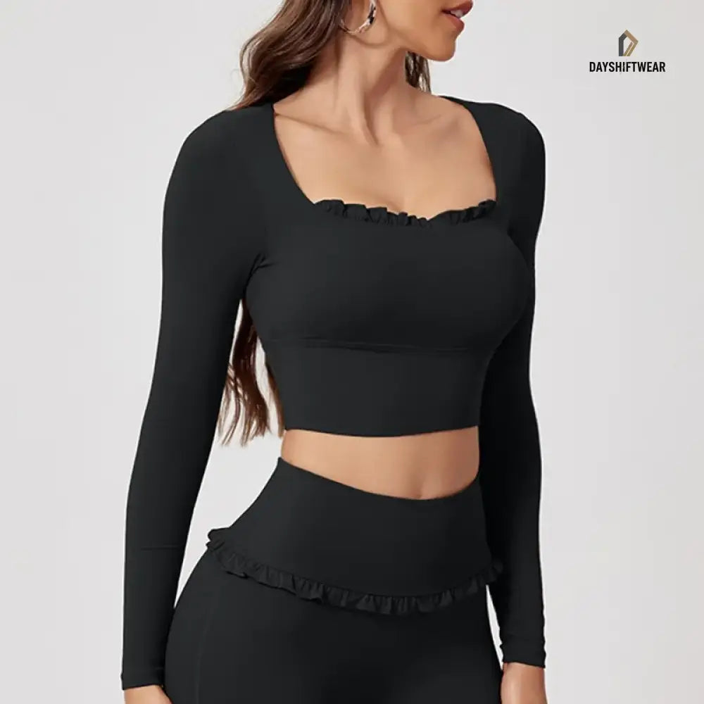Women's Long Sleeve Workout Top - Built-In Padding