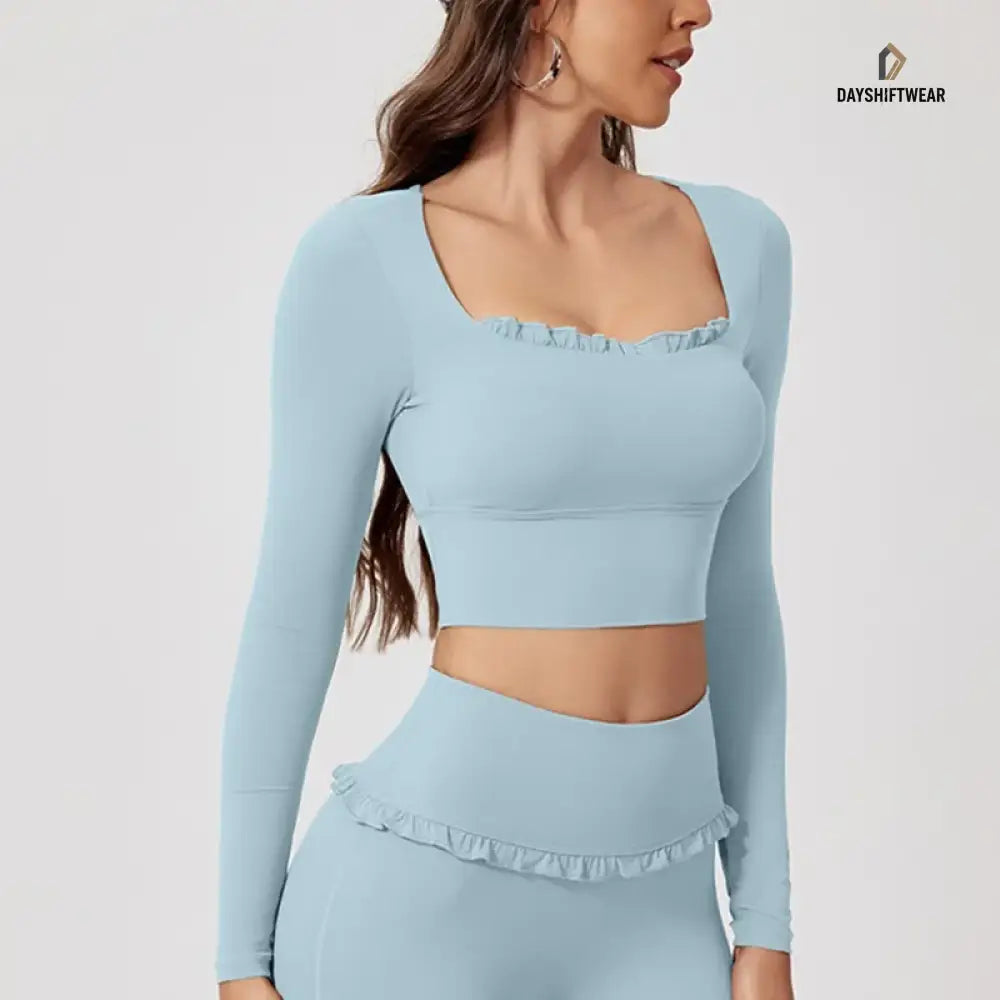 Women's Long Sleeve Workout Top - Built-In Padding