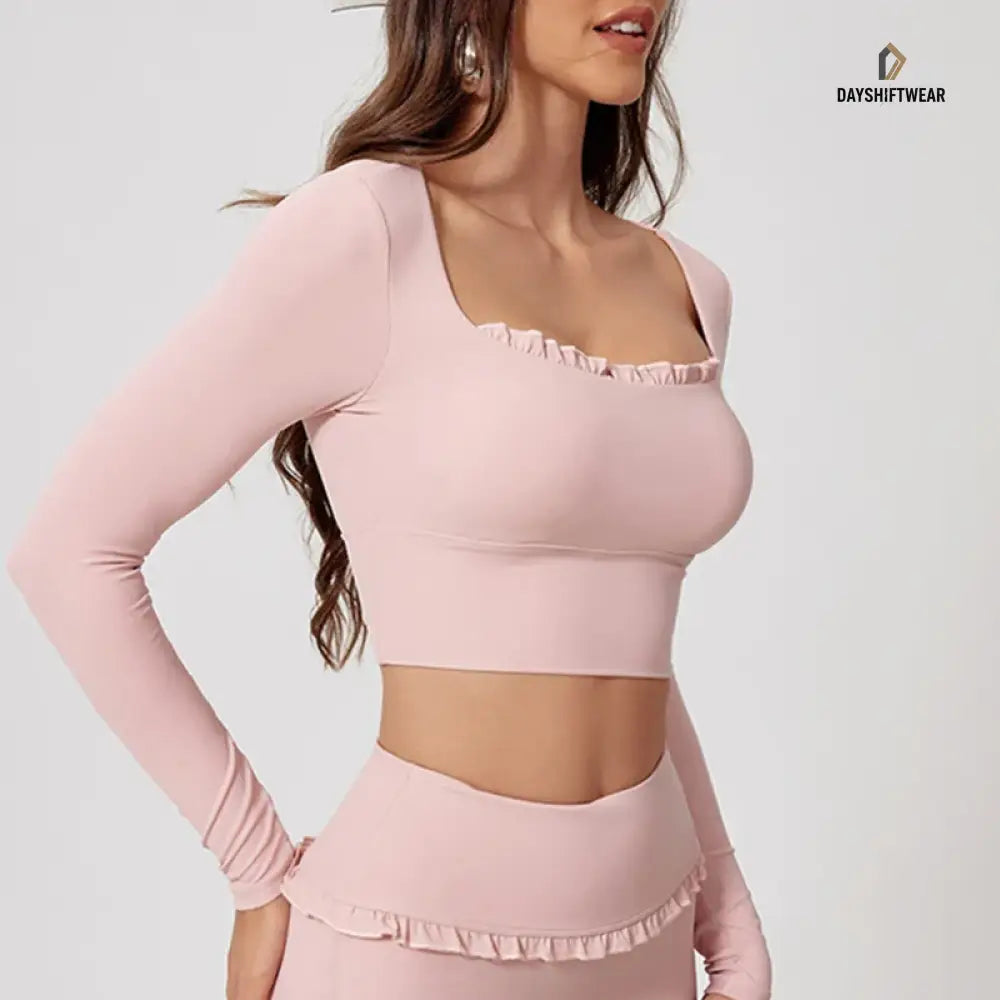 Women's Long Sleeve Workout Top - Built-In Padding