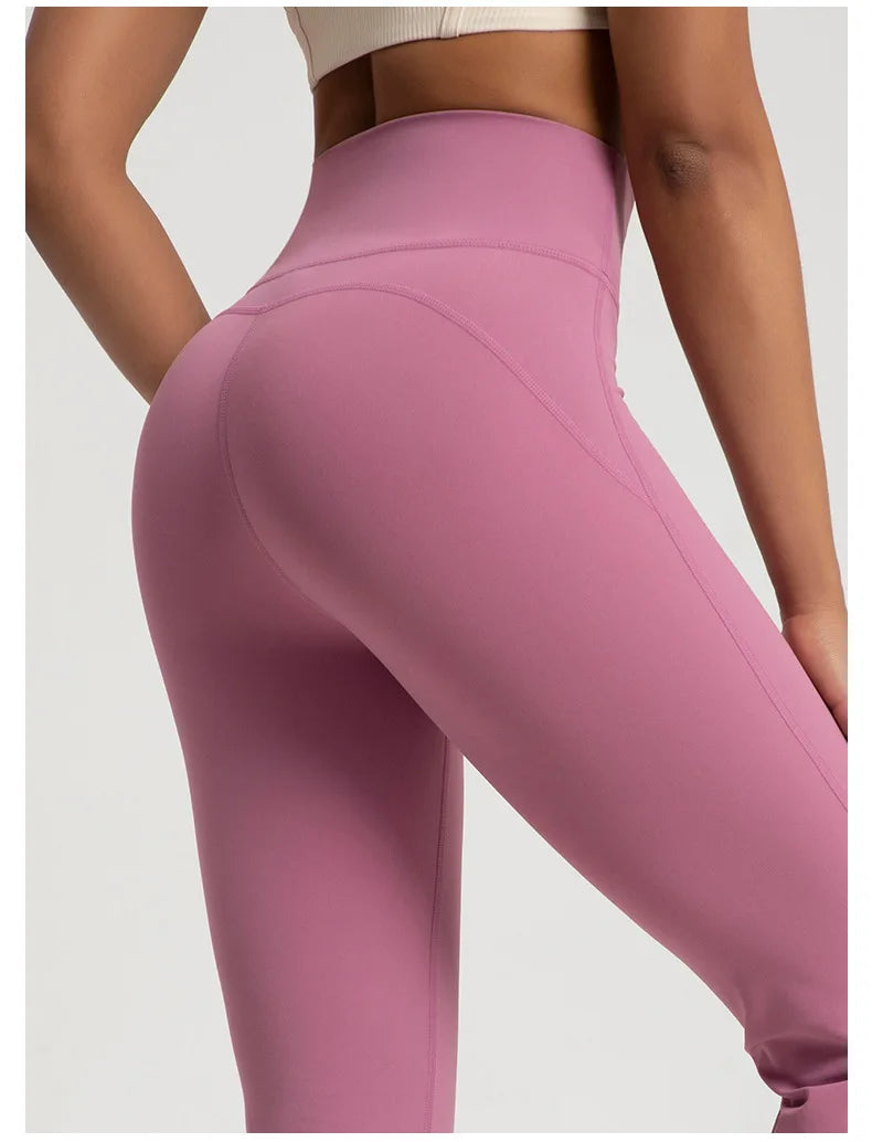 High-Waist Bell Bottom Yoga Pants - Women's Activewear